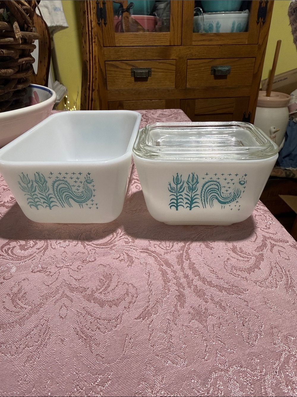 Vintage Amish butterprint fridge set 501 502
